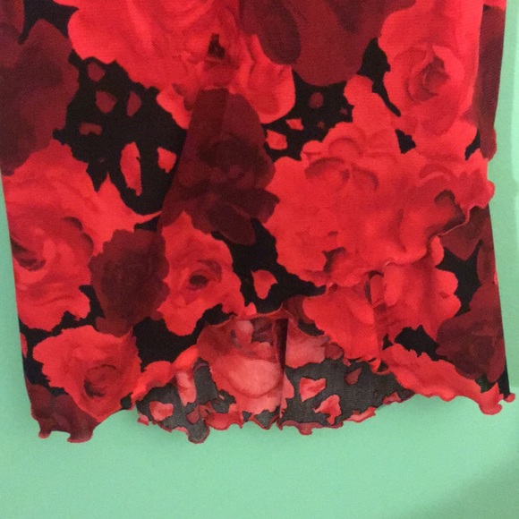 High low dress with roses pattern. Sz. M - Picture 3 of 5